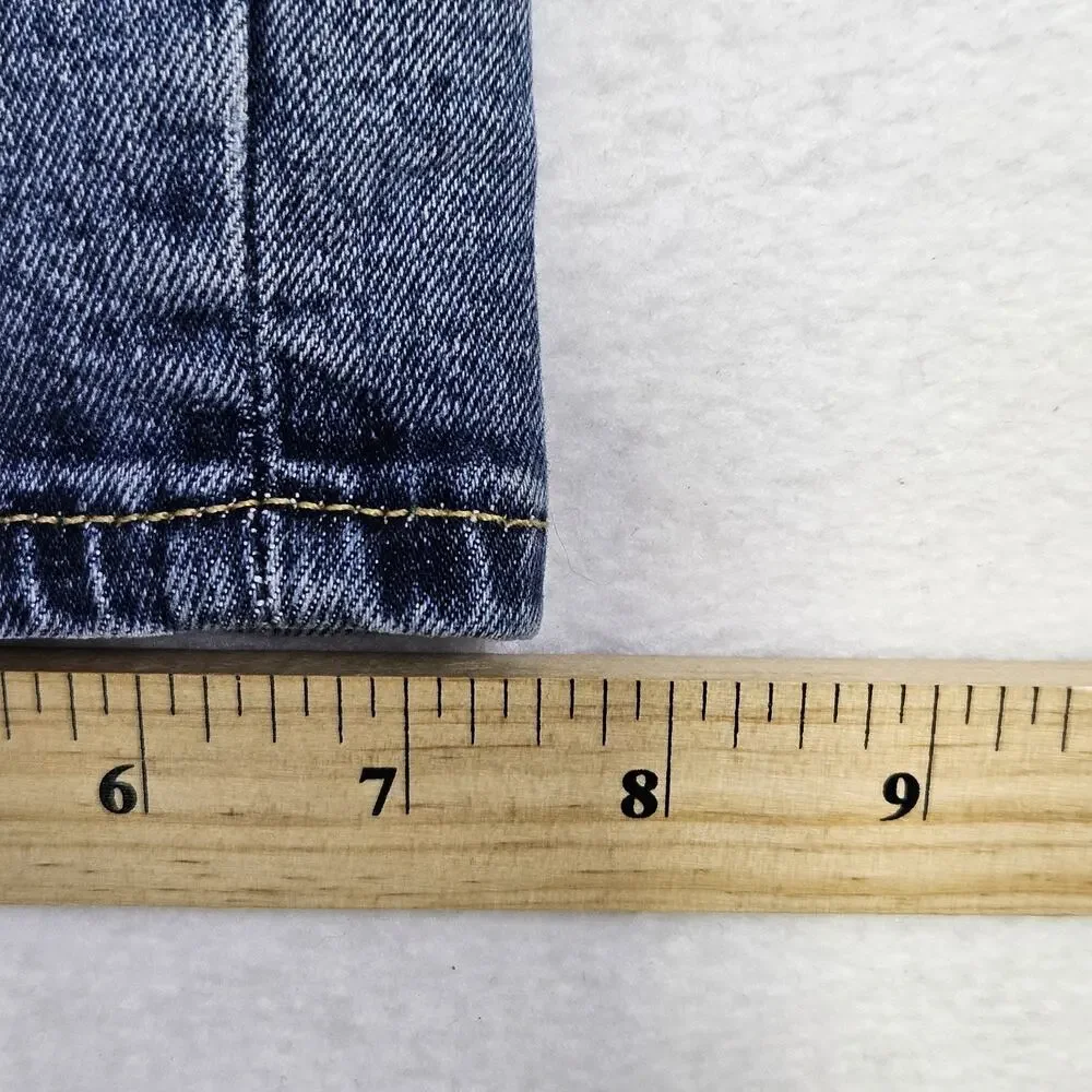 Everlane Curvy Cheeky Jeans Womens 33R 34x28 Organic Cotton Blue Rigid Denim 16